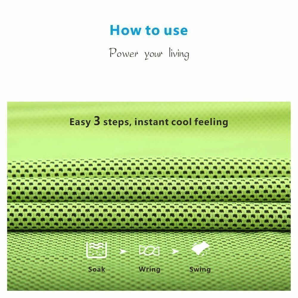 3x Cooling Towel, Ice Towel for Yoga, Running, Hiking, Camping, Beach Activities - Picture 6 of 8